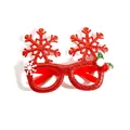 Red glitter Christmas snowflake glasses for festive holiday party costume and gifts - Large Snowflake Red Style (CHYJ-82R)