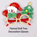 Festive glitter Christmas party glasses with plush snowman and green tree design - Flannel Doll Tree Snowman Style (CHYJ-05-2)