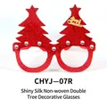 Red glitter Christmas tree decorative party glasses for adults and kids holiday gifts - Red Glitter Non-woven Double Tree Style (CHYJ-07R)