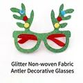 Festive green glitter reindeer antler glasses for Christmas party - Green Glitter Non-woven Antler Style (CHYJ-06GR)