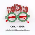 Festive red and green glitter HOHO Christmas decorative glasses for holiday party fun - Green Frame Colorful HOHO Style (CHYJ-56GR)