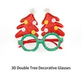 Christmas party glasses with a festive 3D double glittery Christmas tree decoration design - Red 3D Double Tree Style (CHYJ-18R)
