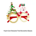Christmas decorative glasses with Santa Claus and tree motifs on gold glitter frames - Foam Board Doll Tree Santa Style (CHYJ-31-1)