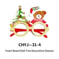 Festive Christmas party glasses with teddy bear and Christmas tree decorations - Foam Board Doll Tree Bear Style (CHYJ-31-4)
