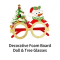 Festive Christmas decorative glasses featuring a cute snowman and Christmas tree foam board design - Foam Board Doll Tree Snowman Style (CHYJ-31-2)