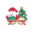 Festive Christmas glasses with glittery Santa and tree design for holiday party fun - Dot Flannel Doll Tree Snowman Style (CHYJ-79-2)