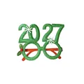 2027 themed green glitter party glasses for Christmas and New Year holiday decor - Green 2027 Year Style (2027GR)