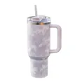 40oz purple tie-dye stainless steel vacuum insulated tumbler with handle and straw - 40oz / Tie Dye Purple