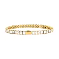 Pulsera tennis de acero inoxidable 316L chapada en oro con circonitas - 16cm / Cuadrado de 3mm / Dorado