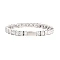 Silver-toned 316L stainless steel tennis bracelet with square-cut zirconia - 16cm / 5mm Square / Steel
