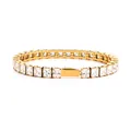 Gold-plated 316L stainless steel tennis bracelet with square-cut zirconia stones - 16cm / 5mm Square / Gold