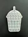 Translucent white boba tea cup shaped silicone pop-it fidget toy for stress relief - Pop It Fidget Toy (Transparent Milk Bottle)