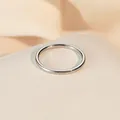 Minimalist stainless steel plain circle band ring in a polished silver finish for women - Size 5 / Steel Interior Curved Exterior Flat