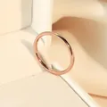 Minimalist stainless steel plain band ring in polished rose gold for a sleek look - 27-d-3 Rose Gold Inner And Outer Balls / Size 5