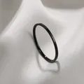 Minimalist black stainless steel plain band ring with creative heart shadow on silk - 20-c-8 Black Inner Ball 1mm Outer Flatness (refund Or Exchange Guaranteed If It Fades). / Size 4