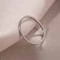Minimalist stainless steel thin plain band ring for women in silver finish - 20-c-6 Steel-colored Inner Ball 1mm Flat Outer Surface (never Fades) / Size 4