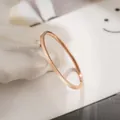 Elegant minimalist rose gold stainless steel thin band ring for women in niche ins style - 20-c-5 Rose Gold Inner Sphere Outer Sphere 1mm Flat (refund Or Exchange Guaranteed If Fades) / Size 4