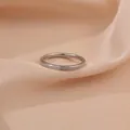 Elegant silver stainless steel minimalist ring featuring a frosted starry sky texture for women. - Size 5 / Steel Sandblasted