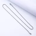 Silver stainless steel rope chain necklace with a classic twisted hip hop design - Steel Color 1.5mm Coarse / 40cm Long (braided Necklace)