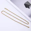 Elegant gold titanium steel rope chain necklace for men and women hip hop style - Gold 2.0mm Thick / 45cm Long (braided Necklace)