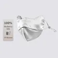 Maschera solare premium in 100% seta di gelso grigio argento protezione UV donna facekini - Maschera in seta / Grigio Argento