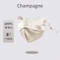 Champagne 100% mulberry silk sun protection mask, 19 momme weight, soft and breathable - Silk Mask / Champagne