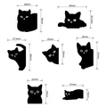Leuke zwarte kat magnetische bladwijzers set met afmetingen in mm - Zwarte Kat 2