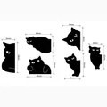 Set van 6 schattige zwarte kat magnetische bladwijzers met afmetingen voor kattenliefhebbers - Zwarte Kat 1