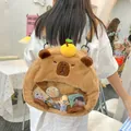 Lindo bolso mochila de peluche capibara marrón con ventana transparente decorativa. - Pvc Estilo 4 (altura 32 Mm Ancho 32 Mm)