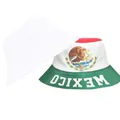 Detail of Mexico flag bucket hat with reversible white side - 100% Cotton Reversible Fisherman's Hat White Base Mexican Style / One Size Fits All (56-60)