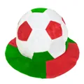 Plush soccer ball themed fan hat in green white and red for sports fans world cup 2026 - Mexican Soccer Cap / One Size Fits All (56-60)