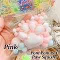 Cute pink fuzzy ball cat paw squishy toy for stress relief in decorative blind bag - Ultra Soft Thickened High Quality / Flocked Large Cat Paw Pink