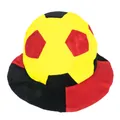 Plush soccer fan hat in German flag colors red black and yellow for world cup fans - German Football Cap / One Size Fits All (56-60)