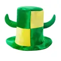 Green and yellow checkered fan hat with horns for 2026 soccer sporting event - Green Horn Style / One Size Fits All (56-60)