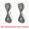 Durable 0.8mm silver metallic thread 8 strands for Christmas tree ornaments DIY crafts - Lanyard Accessories