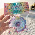 Cute purple and white donut squishy toy with colorful beads in blind bag packaging - Ultra Soft Thickened High Quality / Bitten Large Donut Purple
