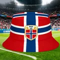 Norway flag digital print bucket hat for football fans in stadium background - Norwegian Football / One Size Fits All (56-60)