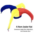 Colorful four-cornered jester hat with bells for circus parties and fan events - 4-Corner Jester Hat