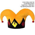 Yellow and orange jester carnival hat with plush fabric bells and diamond patterns - 2-cent Yellow Carnival Hat / One Size Fits All (56-60)