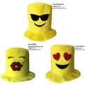 Plush emoji top hats for parties, available in heart eyes and sunglasses styles - One Of The Three Emoji Hats Will Be Randomly Selected. / One Size Fits All (56-60)