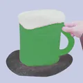 Creative green beer mug shaped plush hat with white foam for festive party events - Green And Black Beer Mug / One Size Fits All (56-60)