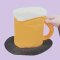 Funny plush beer mug shaped party hat for soccer fan celebrations and festivals - Orange-black Beer Mug / One Size Fits All (56-60)