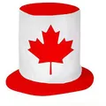 Red and white Canada flag top hat with maple leaf design for sports fans and events - Canada / One Size Fits All (56-60)