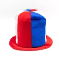 Red white and blue tricolor striped plush fans top hat for 2026 world sports events - France Style / One Size Fits All (56-60)