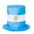 Argentina national flag striped top hat for football fans celebration - Argentina / One Size Fits All (56-60)