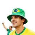 Brazil flag bucket hat for football fans in vibrant green and yellow - 100% Cotton Double-sided Fisherman's Hat White Base Brazilian Style / One Size Fits All (56-60)