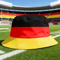 Premium cotton bucket hat featuring German flag colors for 2026 football tournament fans - 100% Cotton Double-sided Fisherman's Hat White Base German Style / One Size Fits All (56-60)