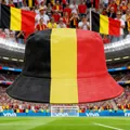 Belgium national flag colors bucket hat for soccer football fans supporters - 100% Cotton Reversible Fisherman's Hat White Base Belgian Style / One Size Fits All (56-60)