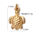 Goldener Anhänger Schildkröte Edelstahl, Größe 1,7 x 1,2 cm, Gewicht 2,1 g. - Schildkrötenform (BXGPJ190)