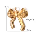 Gold stainless steel bow pendant for DIY jewelry making, weight 2g - Bowknot Shape (BXGPJ183)